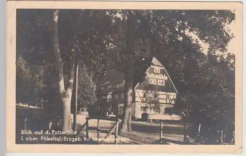 (114573) Foto AK Oberpöbel, Putzmühle, Pöbeltal, Dippoldiswalde 1953