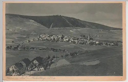 (114541) AK Oberwiesenthal, Panorama, Fichtelberg, vor 1945