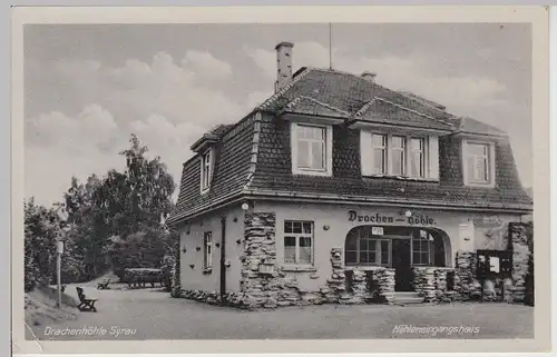 (114517) AK Drachenhöhle Syrau, Eingangshaus, Rosenbach, Vogtl. 1953