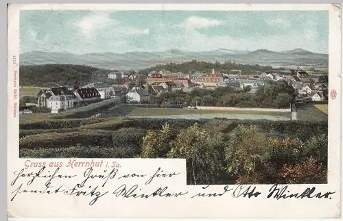 (114224) AK Gruss aus Herrnhut, Totale 1905