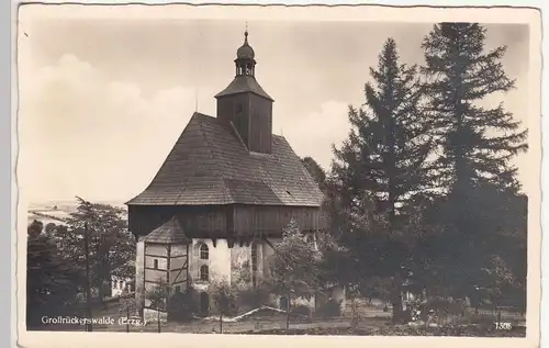 (114223) Foto AK Großrückerswalde, Wehrkirche 1940er