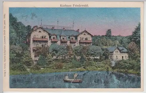 (114015) AK Kurhaus Friedewald, Moritzburg, Sachsen, Lunakarte, um 1908