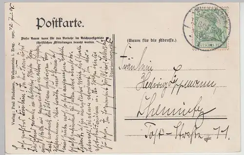 (113894) AK Warmbad, Wolkenstein, Panorama, Pöhlberg 1905