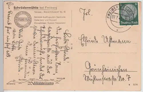 (113876) AK Brand Erbisdorf, Freiberg, Schrödermühle 1941