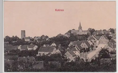 (113736) AK Kohren Sahlis, Frohburg, Ort mit Burgruine, Kirche, vor 1945