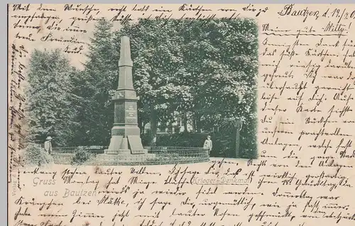 (113585) AK Gruß aus Bautzen, Krieger Denkmal 1902