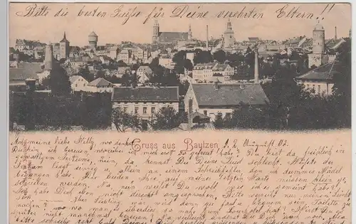 (113584) AK Gruß aus Bautzen, Panorama, Altstadt 1902