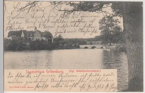 (113559) AK Tharandt, Jagdschloss Grillenburg, Oberforstmeisterei 1903