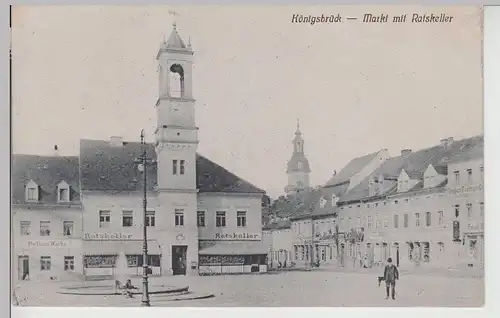 (113370) AK Königsbrück, Markt, Rathaus, Ratskeller, Polizei Wache 1921