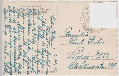 (113216) AK Carlsfeld, Weitersglashütte, Ferienheim, Speisesaal, SSt 1942