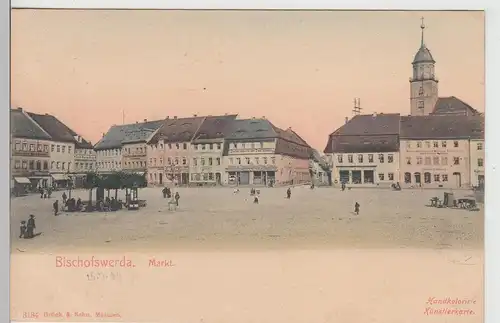 (112985) AK Bischofswerda, Markt 1909