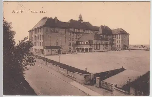 (112921) AK Burgstädt, Zentral-Schule, Feldpost 1918