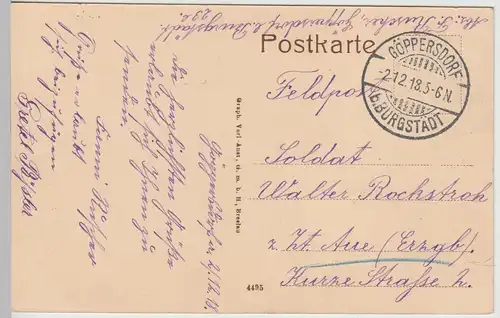 (112921) AK Burgstädt, Zentral-Schule, Feldpost 1918