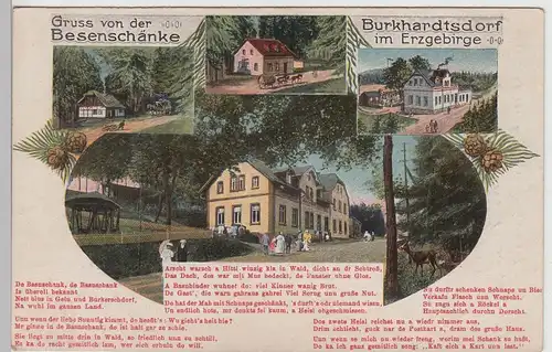 (112829) AK Burkhardtsdorf, Besenschänke Mehrbild 1910er