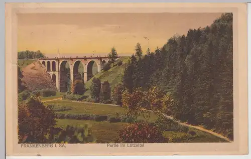 (112685) AK Frankenberg, Sachsen, Lützeltal, Eisenbahnviadukt 1938