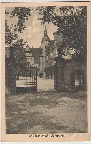 (112592) AK Jagdschloss Wermsdorf 1914