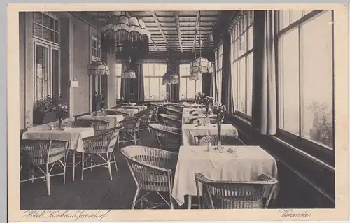 (112505) AK Hotel Kurhaus Jonsdorf, Zittauer Gebirge, Veranda 1942