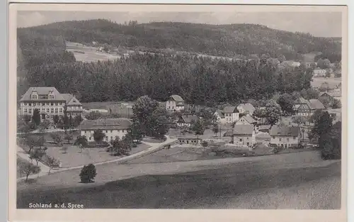 (112465) AK Sohland, Spree, Panorama, neue Schule, vor 1945