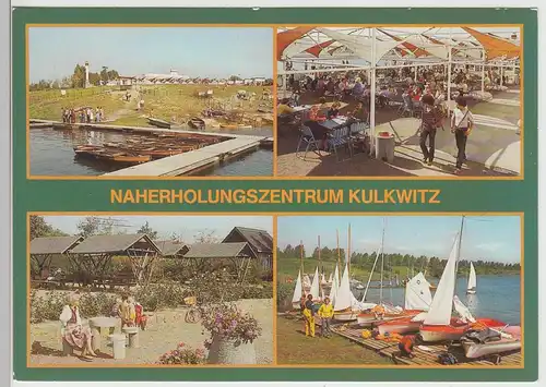(112250) AK Kulkwitz, Markranstädt, Gaststätte, Bootssteg, Liegewiese 1989