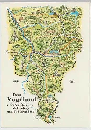 (112240) AK Das Vogtland zwischen Oelsnitz, Muldenberg, Bad Brambach 1985