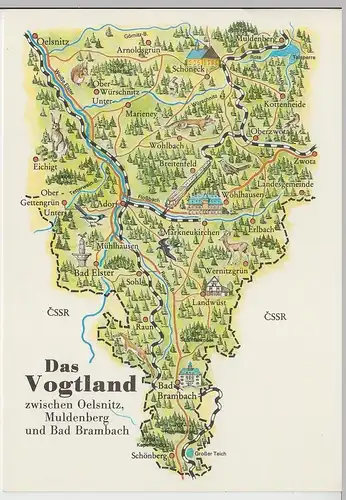 (112239) AK Das Vogtland zwischen Oelsnitz, Muldenberg, Bad Brambach 1985