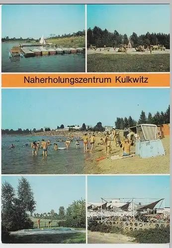 (112235) AK Kulkwitz, Markranstädt, Gaststätte, Bootssteg, Strand, 1990