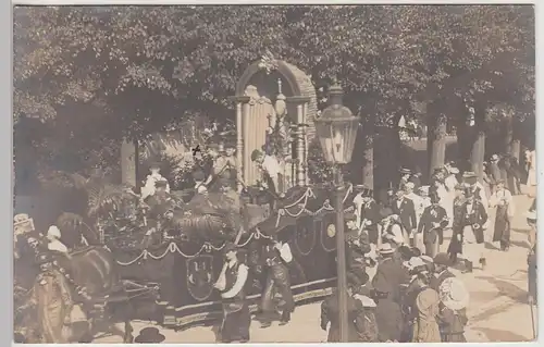 (112150) Foto AK Festzug, Wagen der Handwerker, Schutzpatron, Stempel Pirna 1905