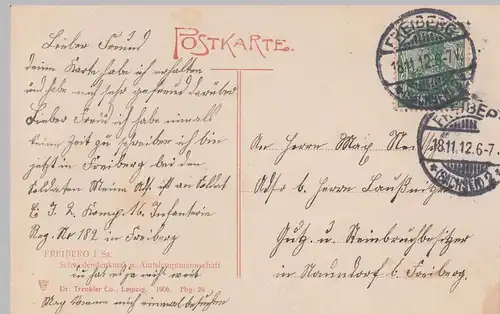 (112011) AK Freiberg i.Sa., Schwedendenkmal u. Amtshauptmannschaft 1912