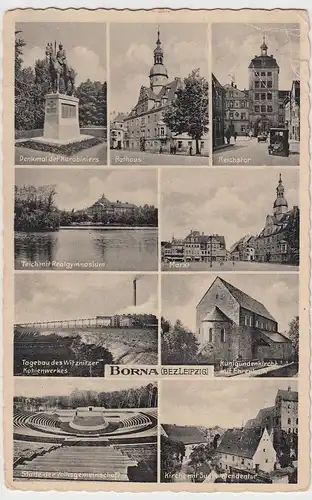 (111783) AK Borna, Stätte der Volksgemeinschaft, Tagebau, Realgymnasium 1940