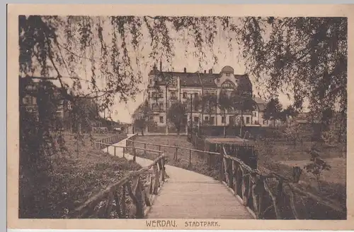 (111768) AK Werdau, Stadtpark, Feldpost 1918