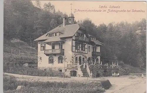 (111728) AK Schrammsteinbaude, Zahnsgrund, Sächsische Schweiz, Bad Schandau 1912