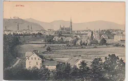 (111722) AK Zittau, Panorama, Feldpost 1915