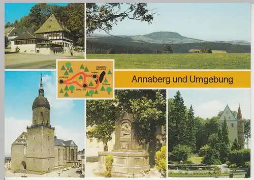 (111664) AK Annaberg, Frohnauer Hammer, Elterlein, Schlettau, Pöhlberg DDR 1988