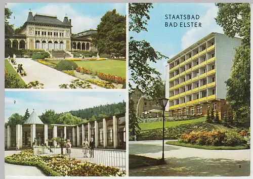 (111660) AK Bad Elster, Bettenhaus Klinik Sanatorium, Moritzquelle, Kurhaus DDR