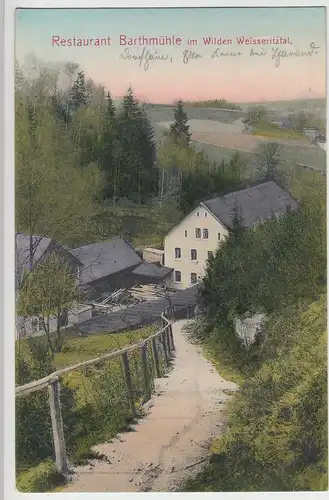 (111574) AK Restaurant Barthmühle, Dorfhain, Wildes Weißeritztal, vor 1945