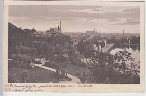 (111537) AK Borna, Sachsen, Panorama, Feldpost, vor 1945