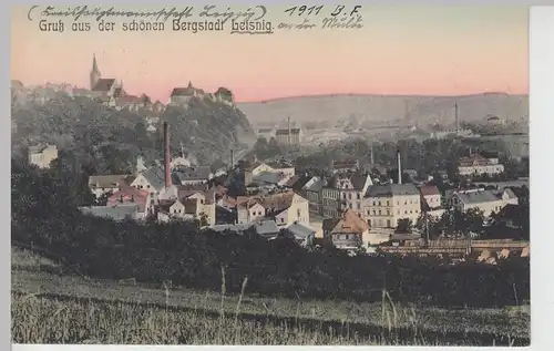 (111503) AK Gruß aus Leisnig, Panorama 1911