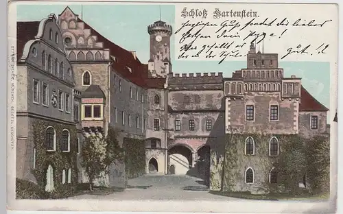 (111463) AK Schloss Hartenstein, Bahnpost 1901