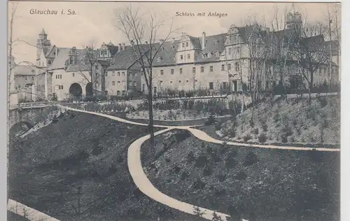 (111331) AK Glauchau, Schloss mit Anlagen, um 1910