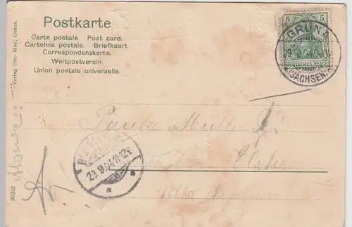 (111330) AK Grüna i.Sa., Restaurant Bad Grüna, Aussichtsturm Todenstein 1904