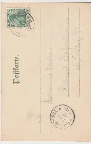 (111221) AK Gruss aus Hartha, Eingang zum Gasthof 1903
