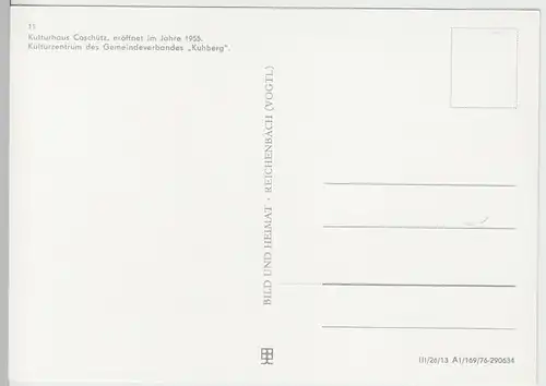 (110765) AK Coschütz i.V., Kulturhaus 1976