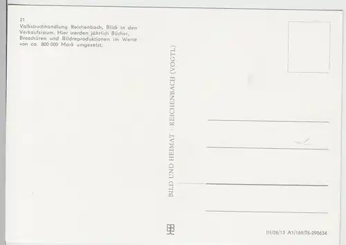 (110763) AK Reichenbach i.V., Volksbuchhandlung 1976