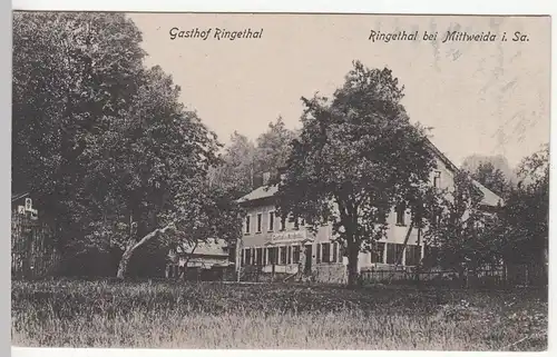 (110491) AK Ringethal bei Mittweida, Gasthof 1942