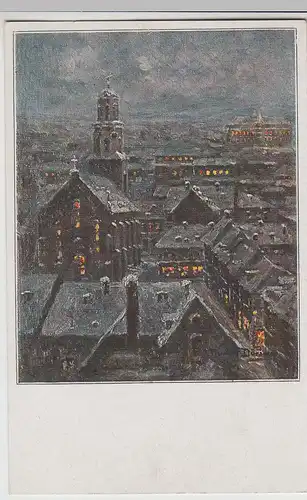 (110399) Künstler AK Auerbach im Winter vor 1945
