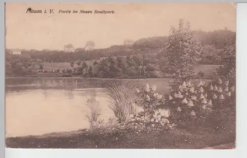 (109974) AK Plauen, Vogtland, Neuer Stadtpark, Feldpost 1917