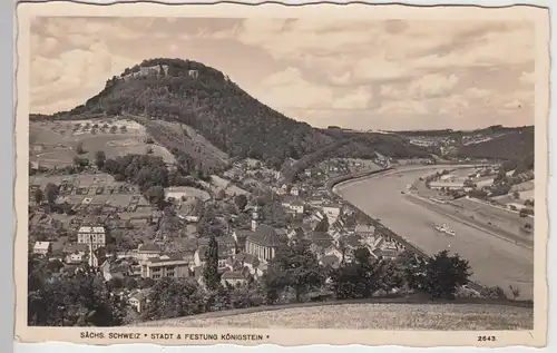 (109927) Foto AK Sächsische Schweiz, Stadt und Festung Königstein, Sonderstempel