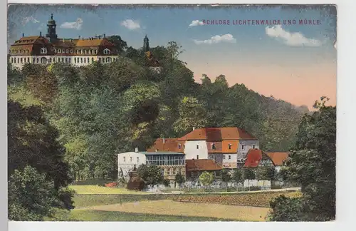 (109879) AK Schloss Lichtenwalde, Mühle, Niederwiesa, Feldpost 1915