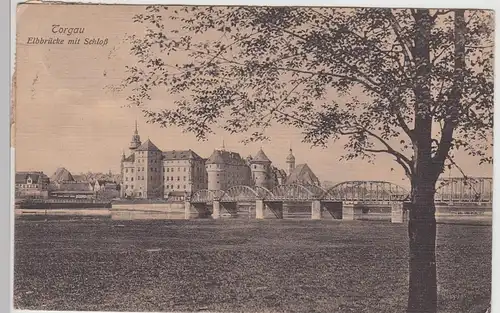 (109801) AK Torgau, Elbbrücke, Schloss 1912