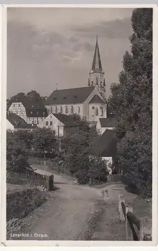 (109720) Foto AK Lengefeld, Erzgebirge, Kirche zum Heiligen Kreuz 1940